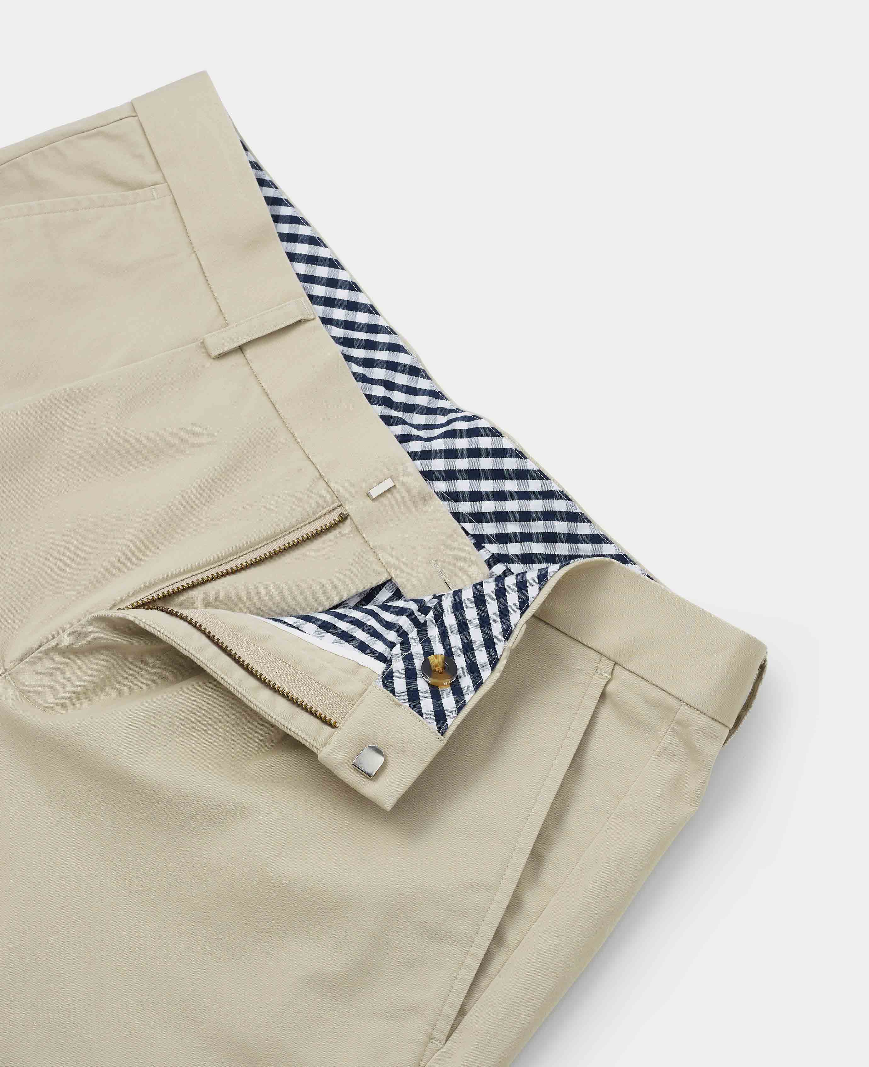 Men s Stretch Cotton Chinos in Beige Savile Row Company