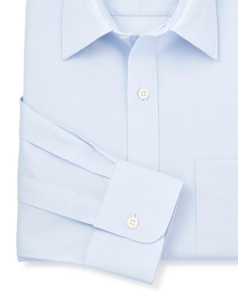 Sky Blue Dobby Weave Cotton Classic Fit Formal Shirt - Single Cuff