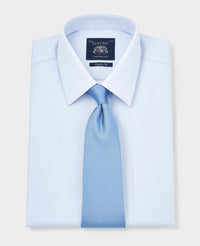 Men's Sky Blue Classic Fit Formal Shirt With Single Cuffs