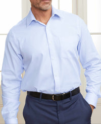 Sky Blue Dobby Weave Cotton Classic Fit Formal Shirt - Single Cuff