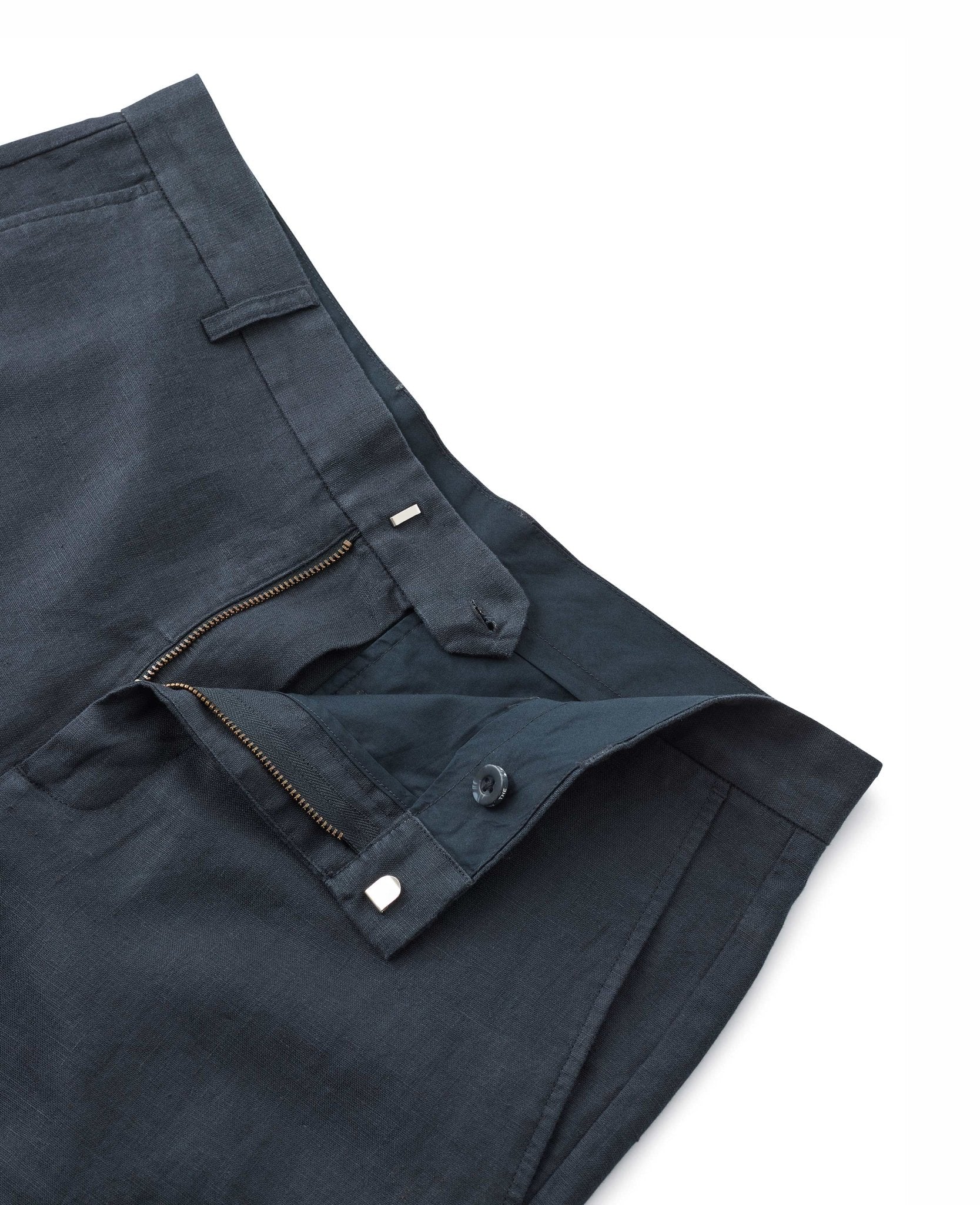 Men's Washed Navy Linen Trousers – Savile Row Company