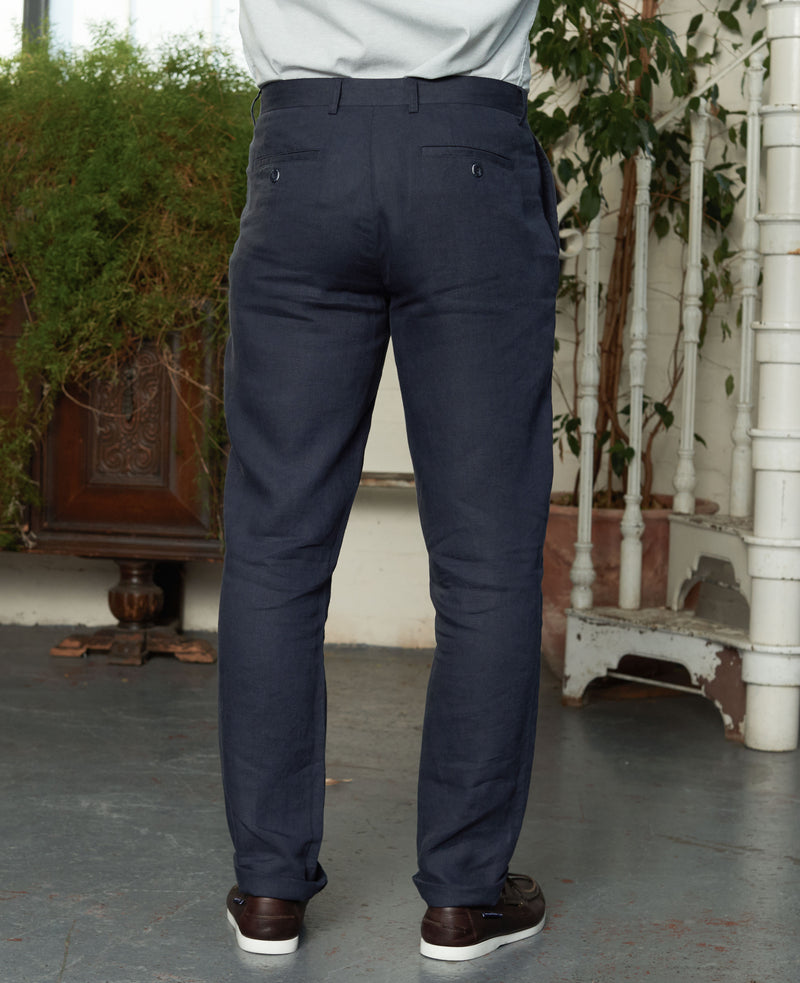 Navy Linen Trousers