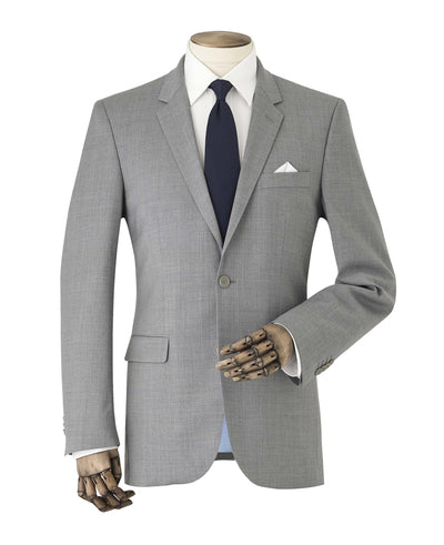 Men's Mid Grey Wool-Blend Suit Jacket