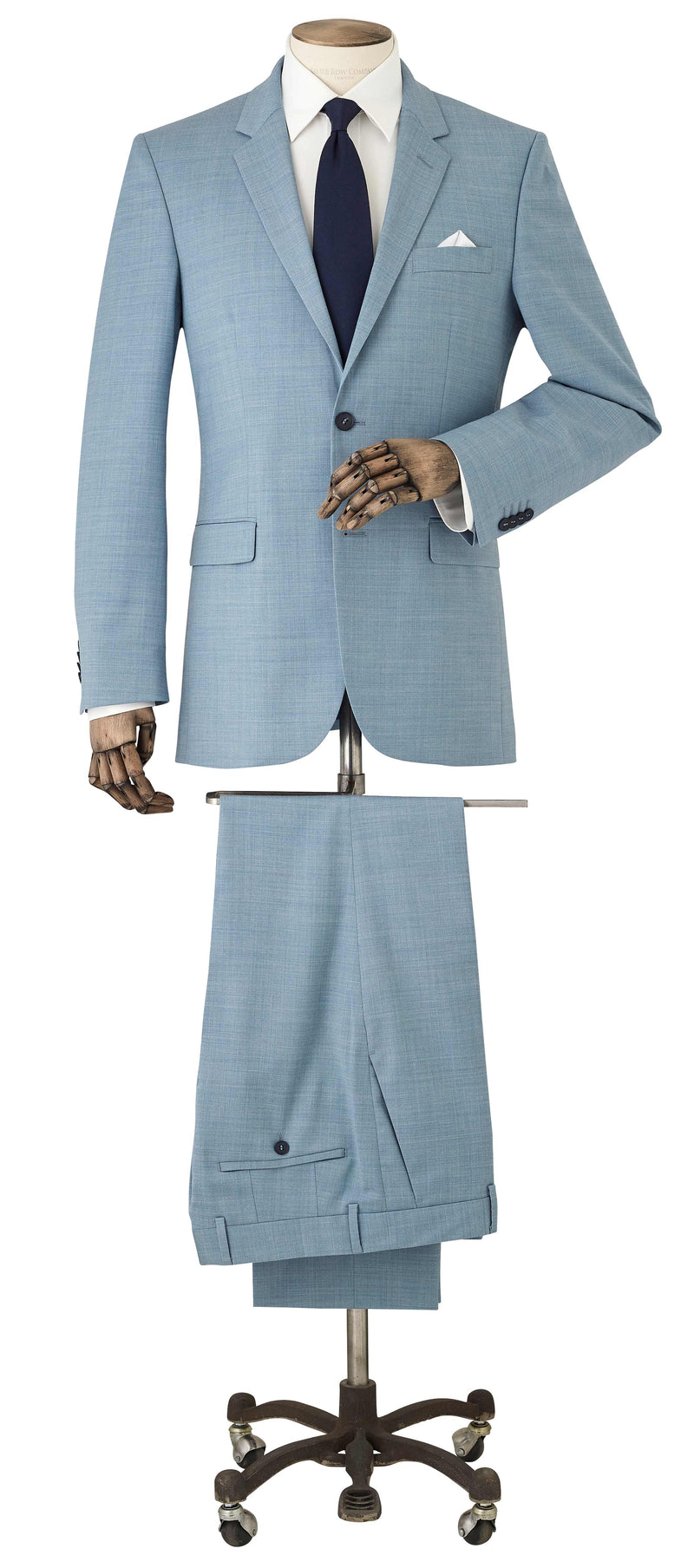 Light Blue Wool-Blend Tailored Suit