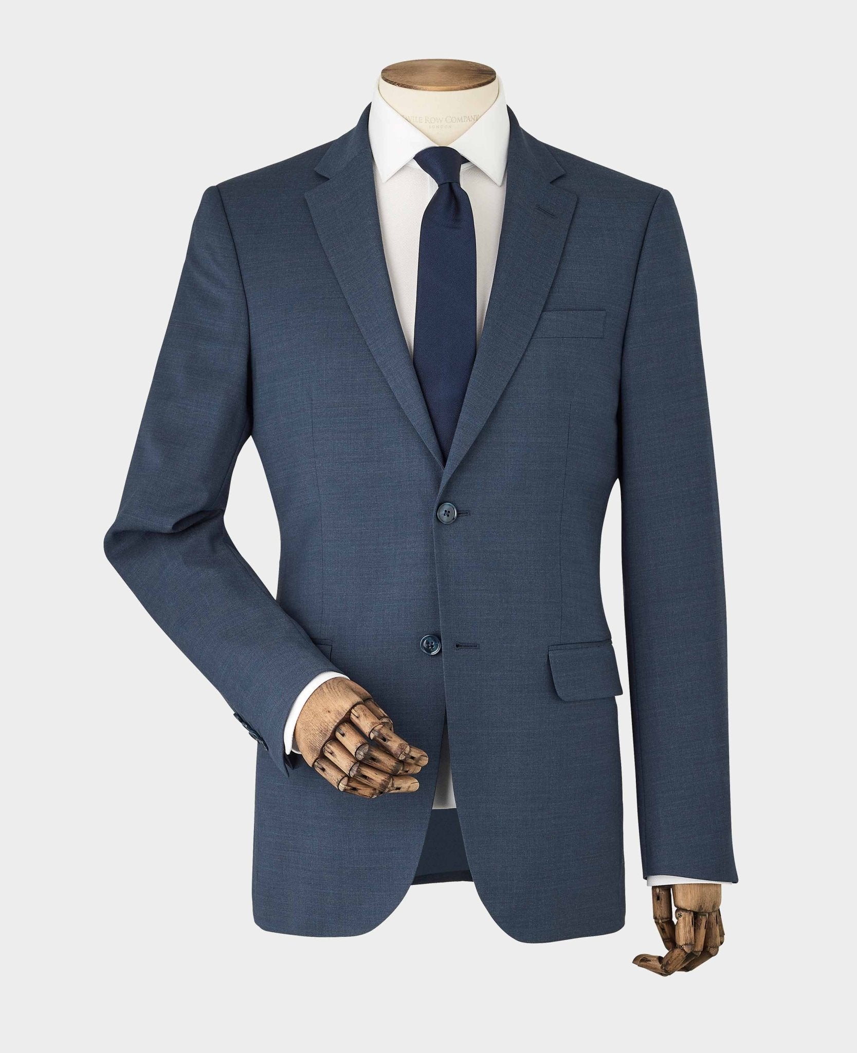 Men's Dark Blue Wool-Blend Tailored Suit - One Size | Savile Row