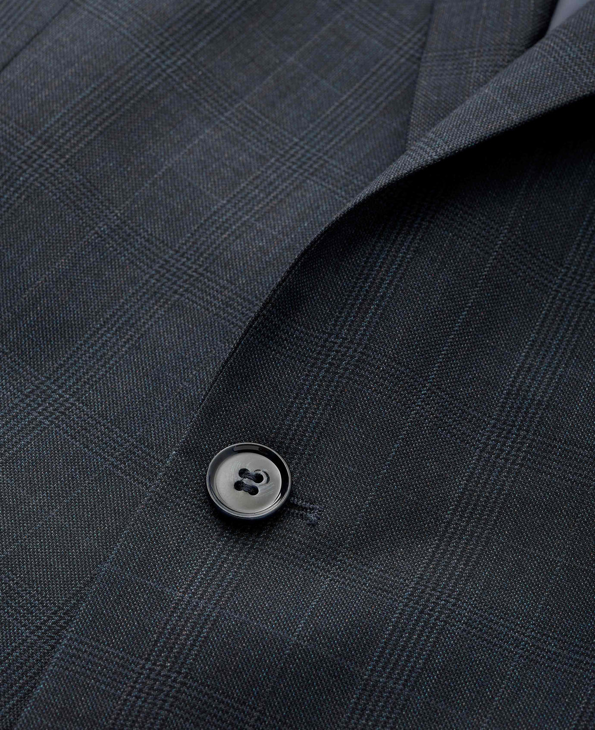 Check navy suit detail