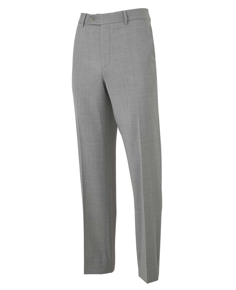 Men's Mid Grey Wool-Blend Suit Trousers