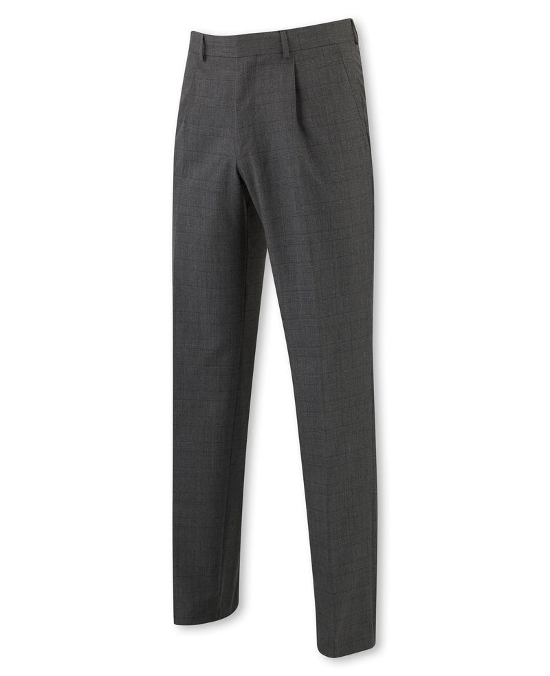 Men's Grey Prince Of Wales Check Classic Fit Trousers