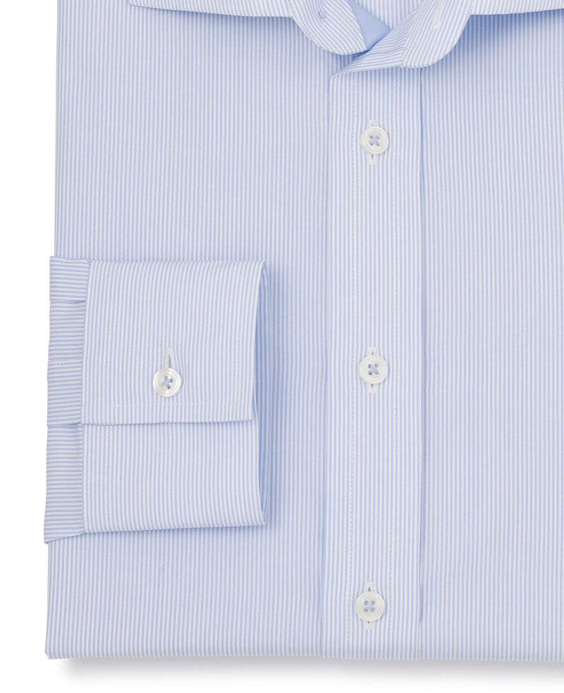 Michael Blue Fine Bengal Made To Measure Shirt Cuff Detail