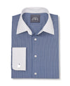 Miles Navy Reverse Stripe Made-To-Measure Shirt