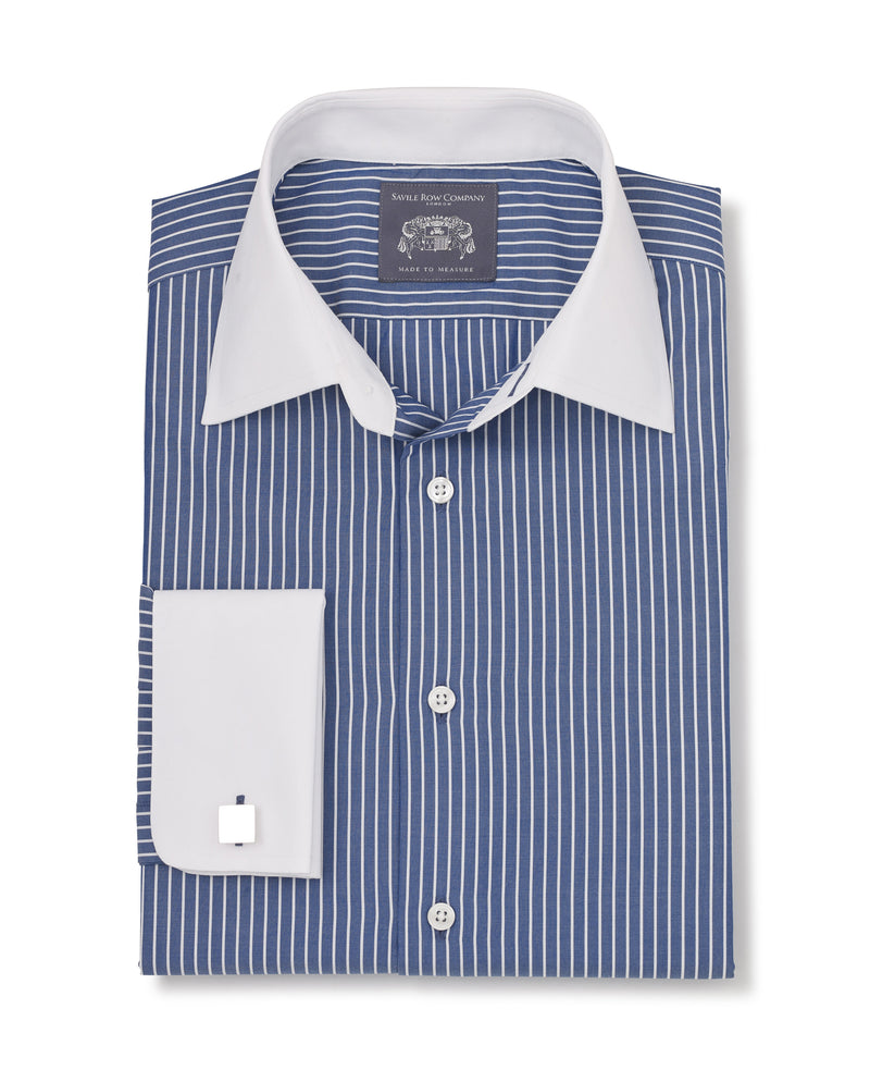 Miles Navy Stripe Made-to-Measure Shirt