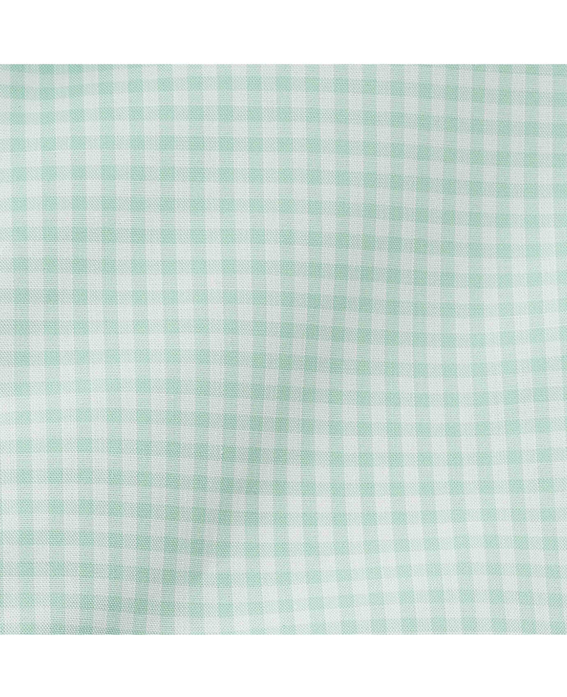 mint green gingham check classic fit button down shirt 1407mnt fabric detail