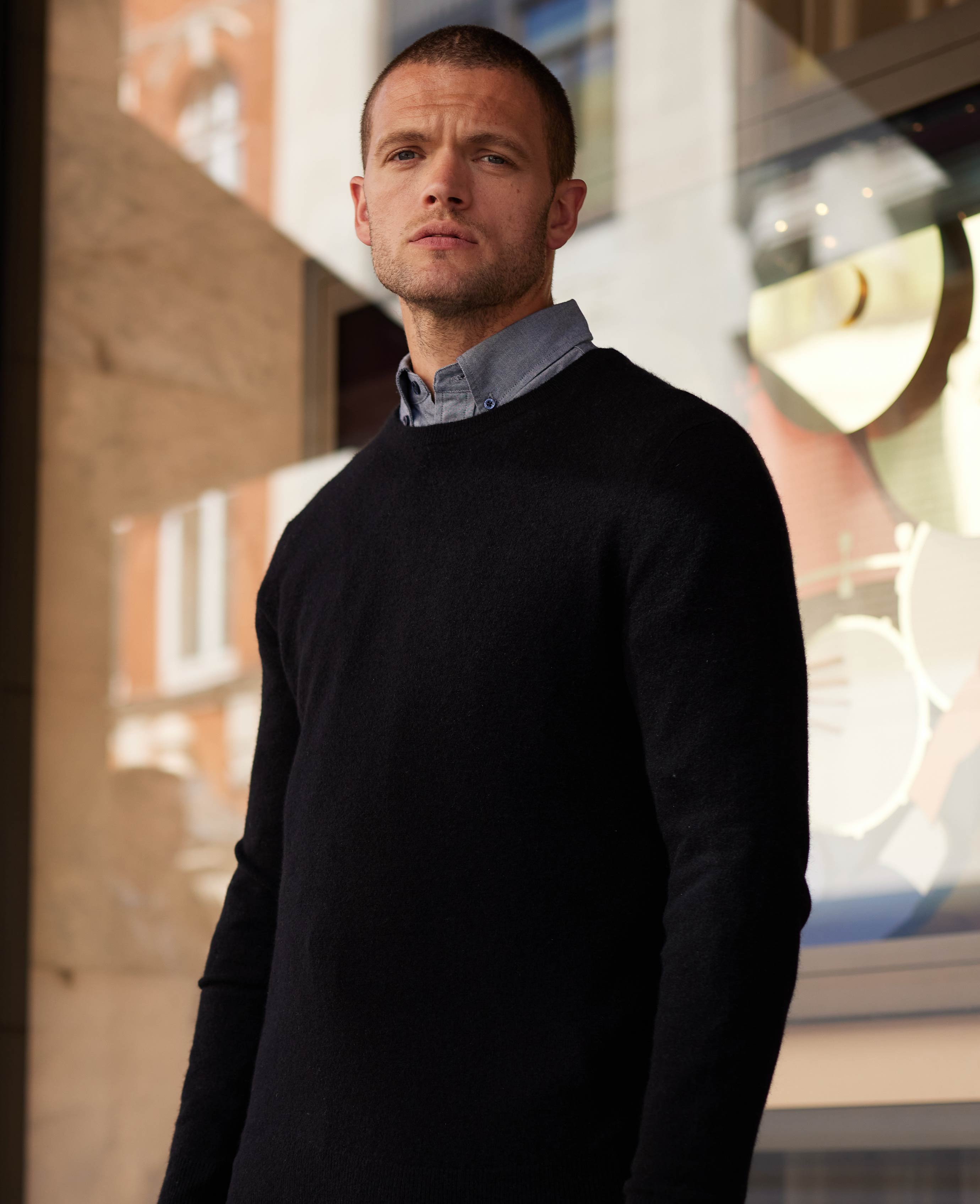 Black wool jumper mens best sale