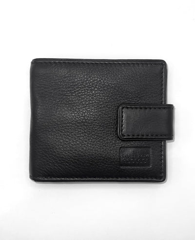 Black Leather Classic Tab Wallet