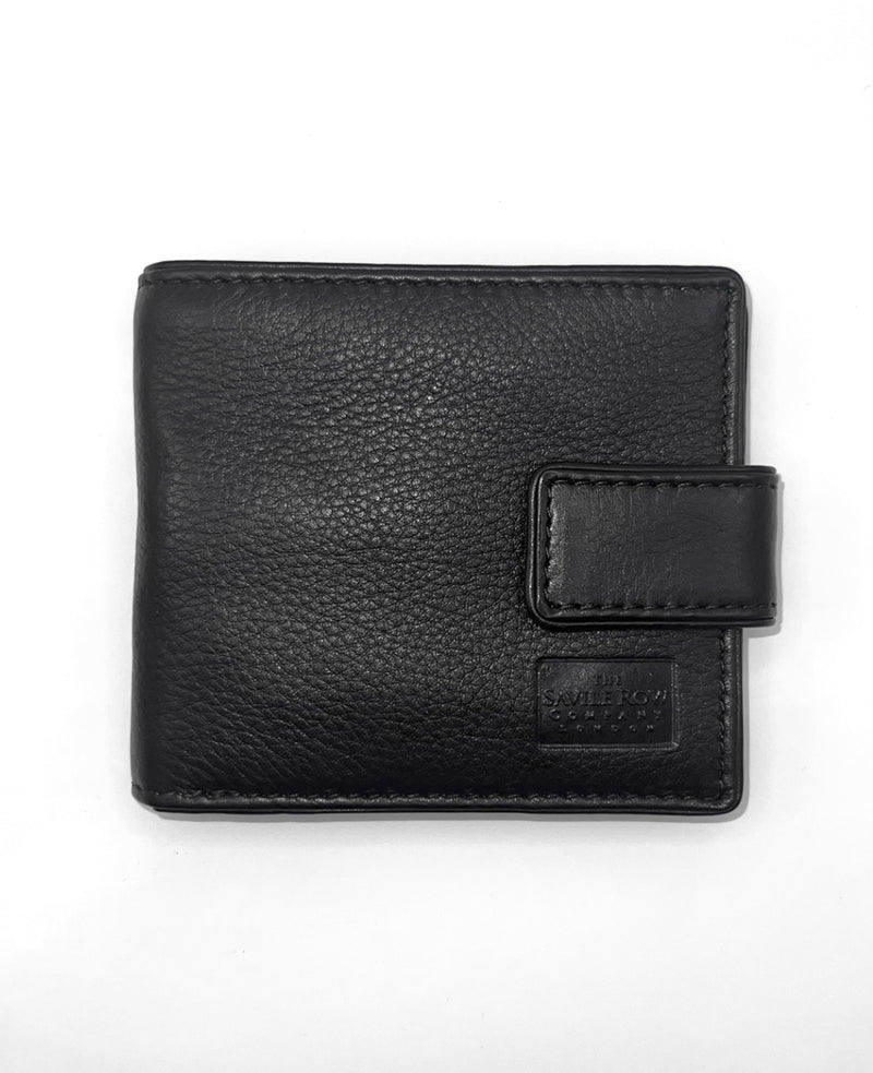 Black Leather Classic Tab Wallet