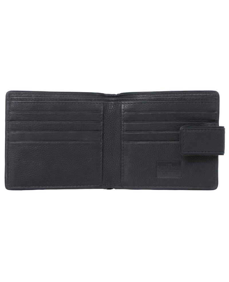 Men's Black Leather Tab Wallet