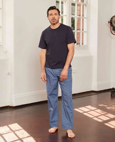 Men's Navy Blue Abstract Print Lounge Pants