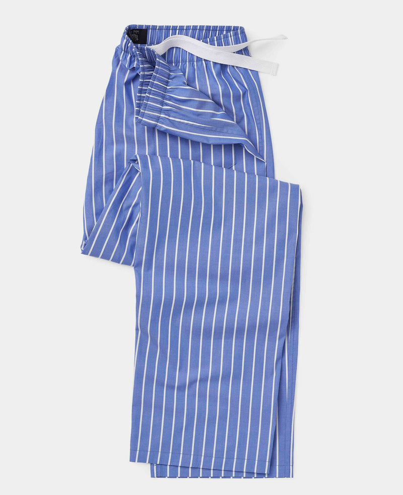 Men's Blue Stripe Cotton Lounge Pants