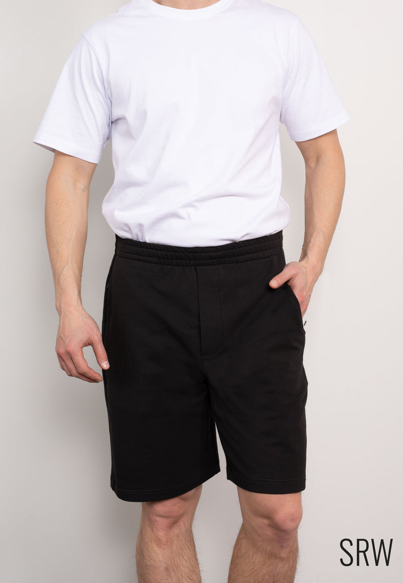 SRW Black Stretch Loopback Cotton Blend Sweat Shorts