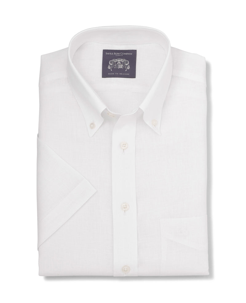 Men's white linen made-to-measure shirt