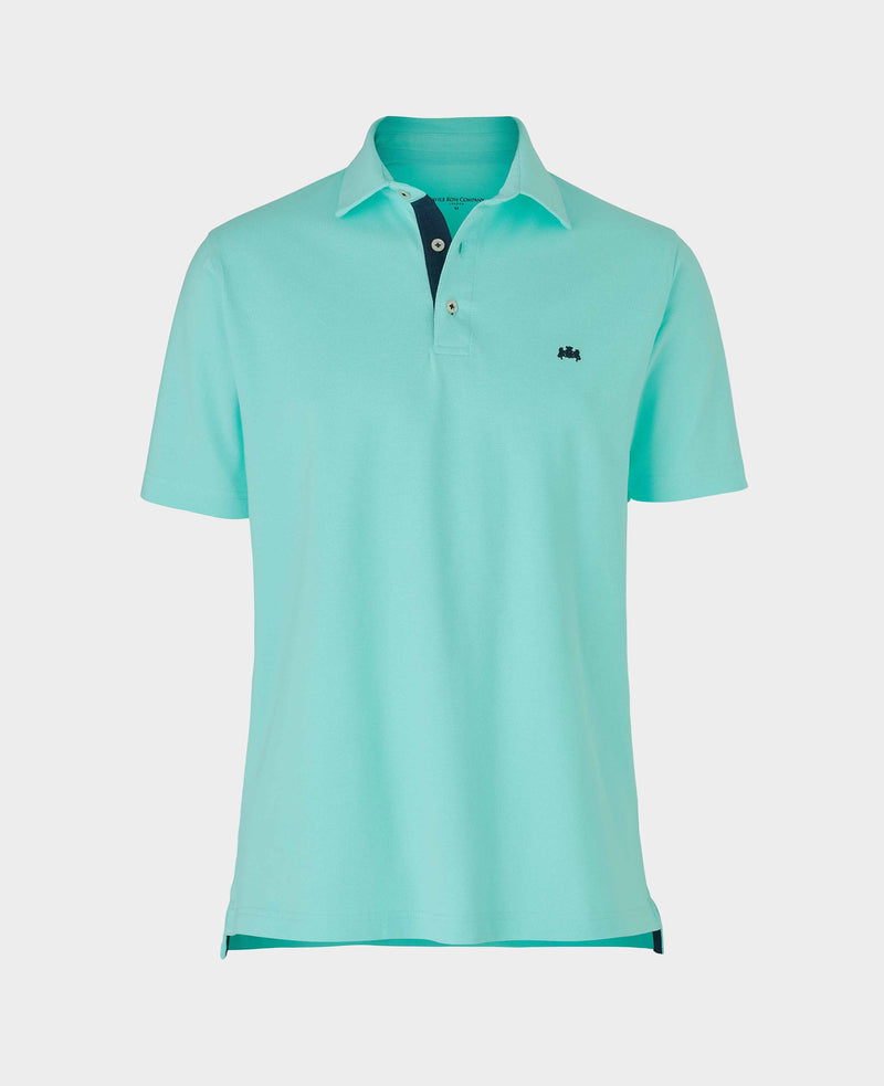 Men's Spearmint Green Cotton Short Sleeve Classic Fit Polo Shirt