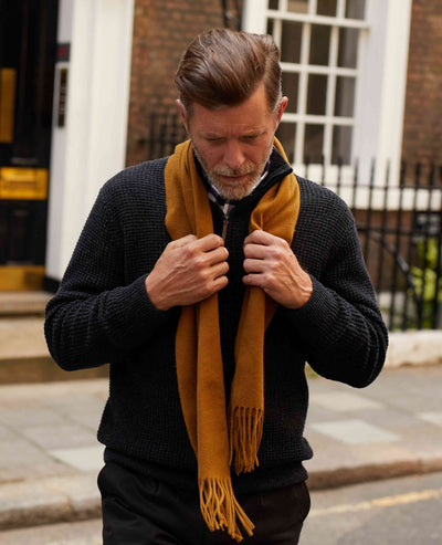 Men's Camel Boxed Cashmere Scarf