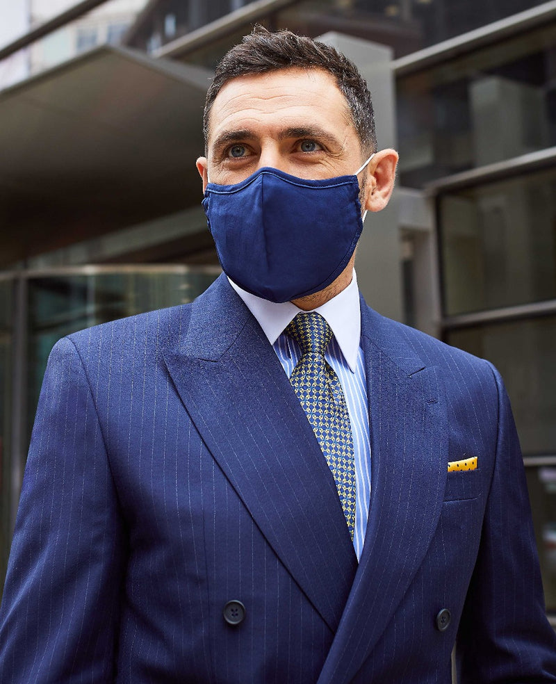 Navy Fine Twill Cotton Face Mask