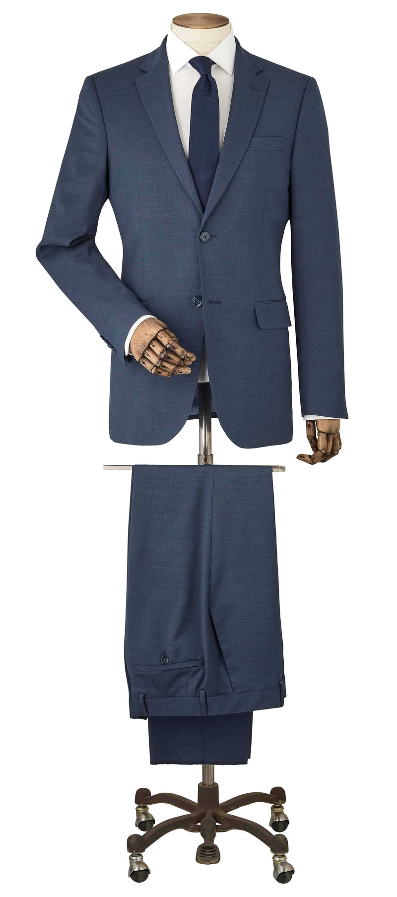 Dark Blue Wool-Blend Tailored Suit