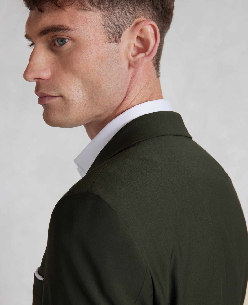 Olive Green Wool-Blend Suit