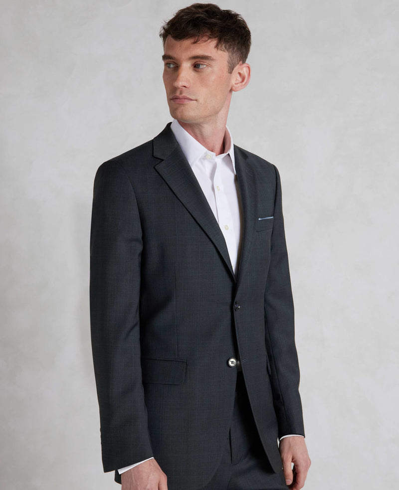 Navy Wool-Blend Prince of Wales Check Suit