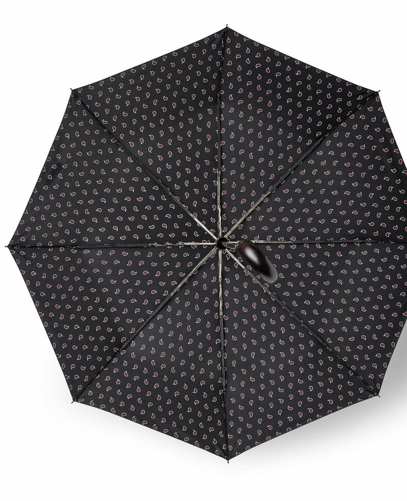 Black Red Patterned Folding Umbrella