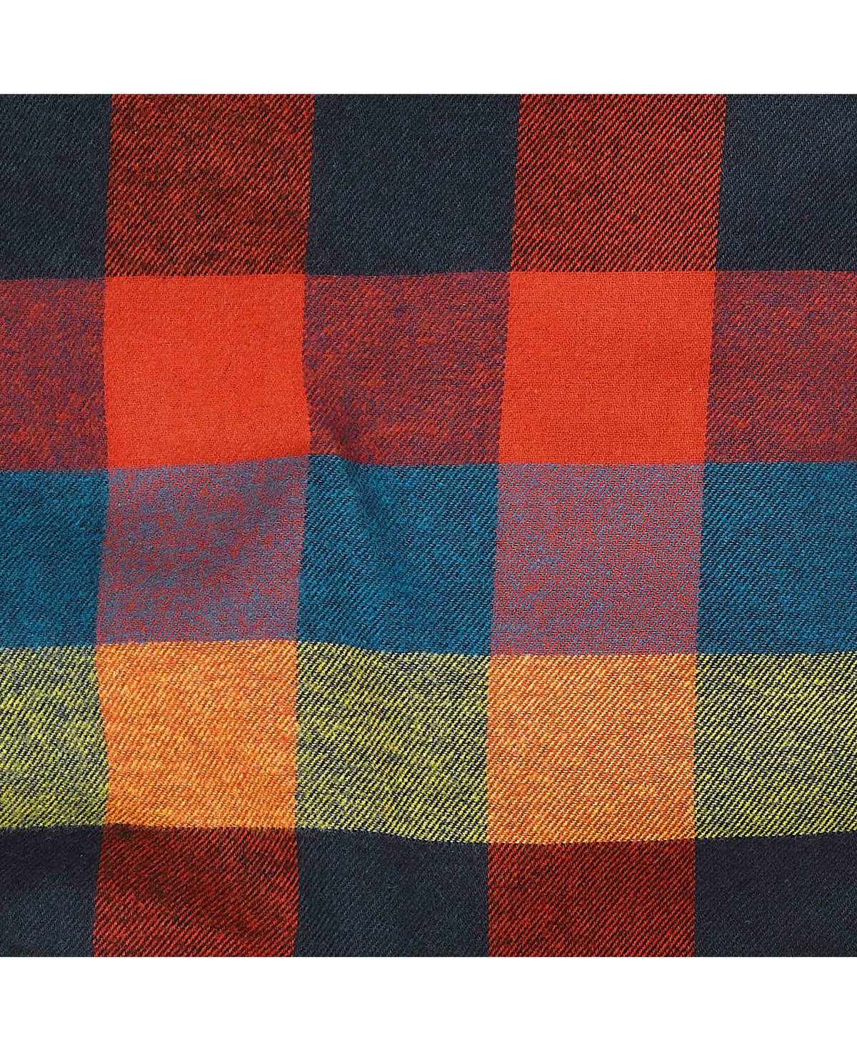 Men's Multicoloured Brushed Cotton Twill Window Check Lounge Pants fabric detail