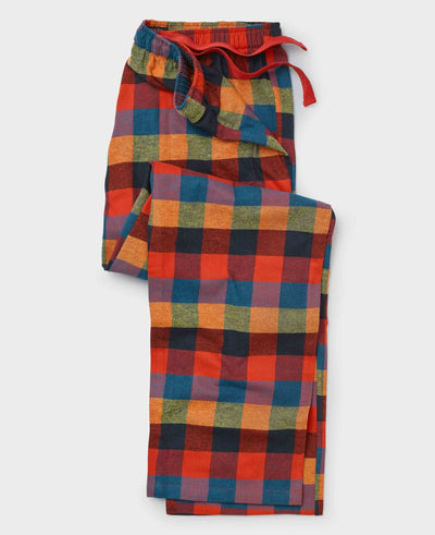 Multicoloured Brushed Cotton Twill Window Check Lounge Pants