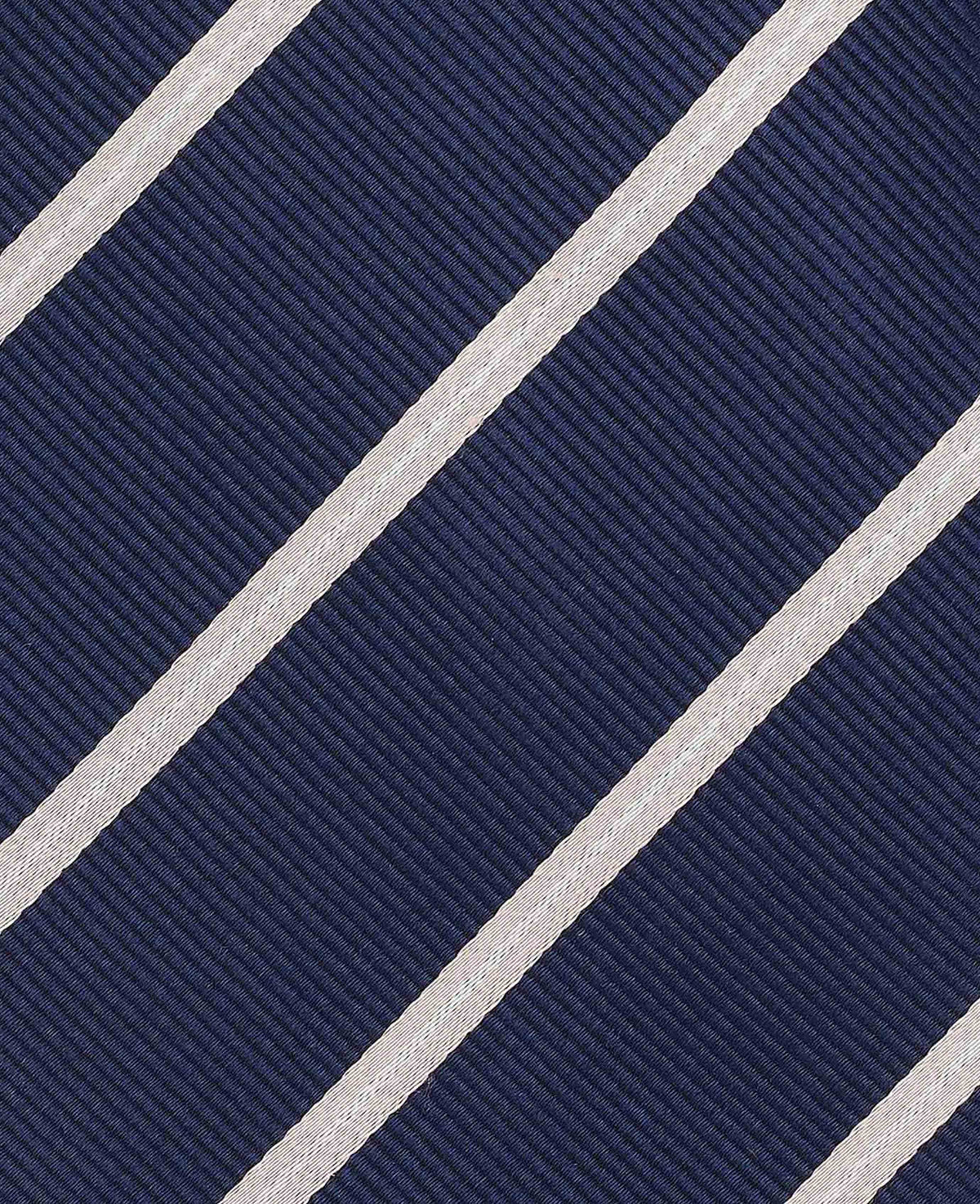 Men's Navy Beige Stripe Seven Fold Silk Tie fabric detail