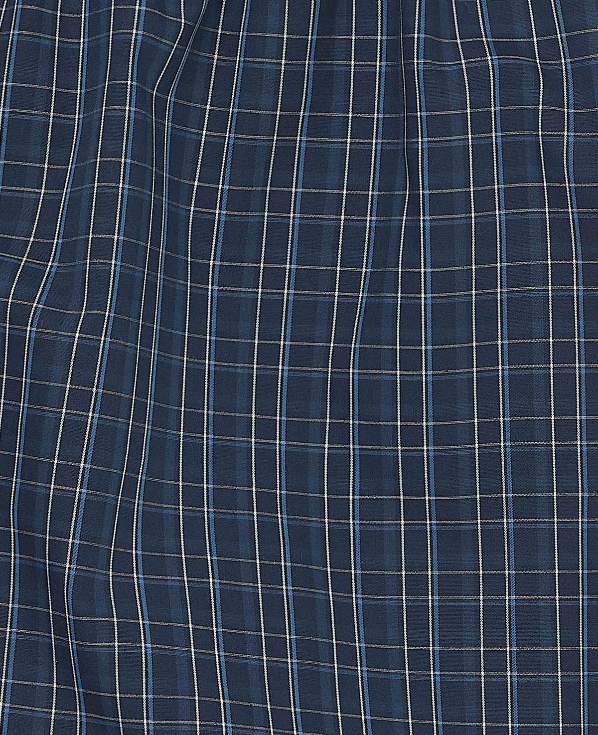 Navy Blue Cotton Check Boxer Shorts