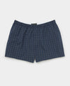 Navy Blue Cotton Check Boxer Shorts