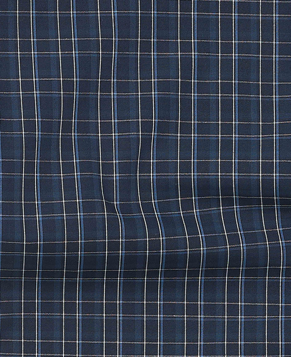 Navy Blue Cotton Check Lounge Pants