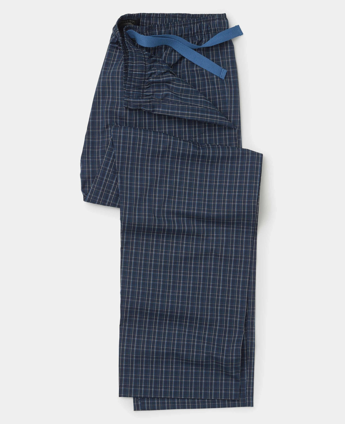 Navy Blue Cotton Check Lounge Pants
