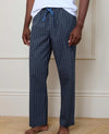 Navy Blue Cotton Check Lounge Pants