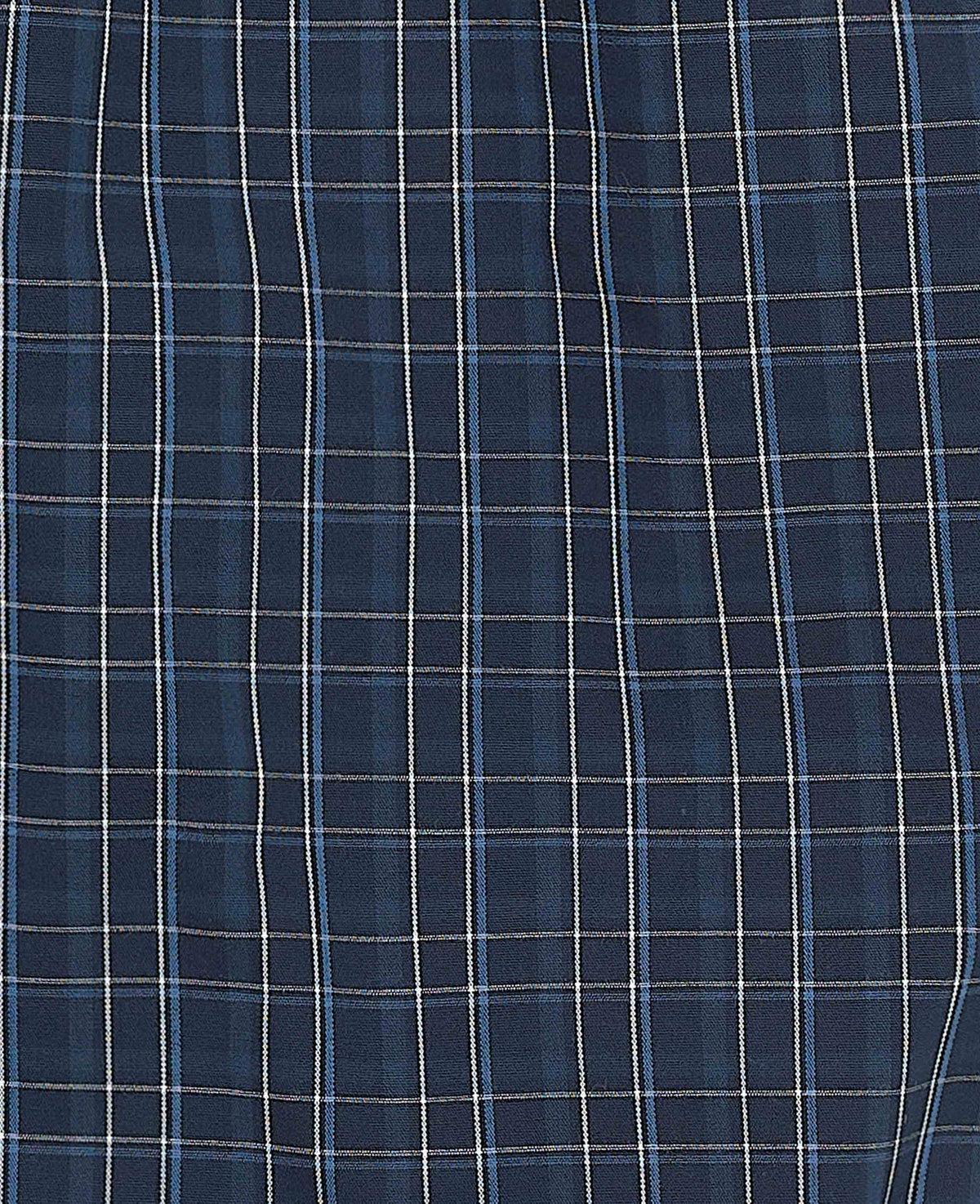 Navy Blue Cotton Check Lounge Shorts
