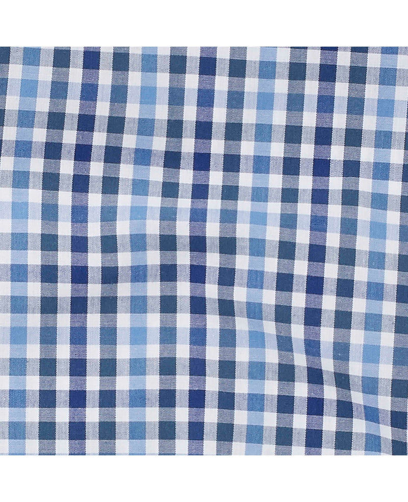 Navy Blue Multi Check Cotton Lounge Pants - Fabric Detail - MLP1043NAB