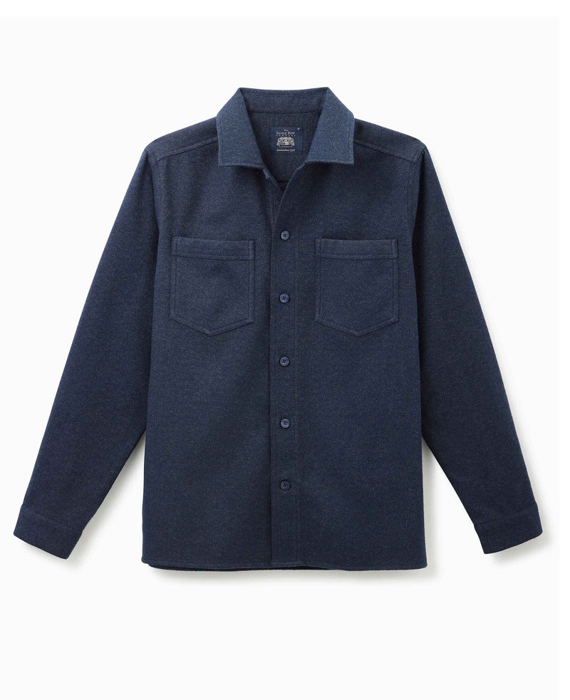 Navy Brushed Cotton Overshirt   - 1404DDM