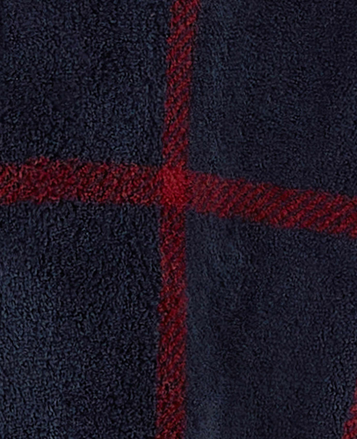 Navy Burgundy Check Fleece Dressing Gown