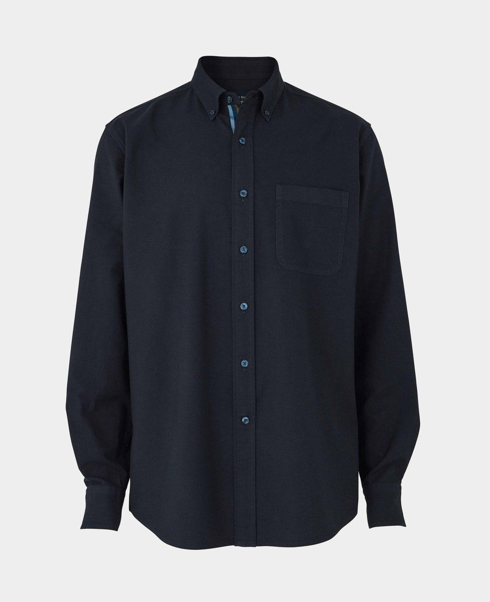 Soft Oxford Button-Down Casual Shirt | Navy 30141N