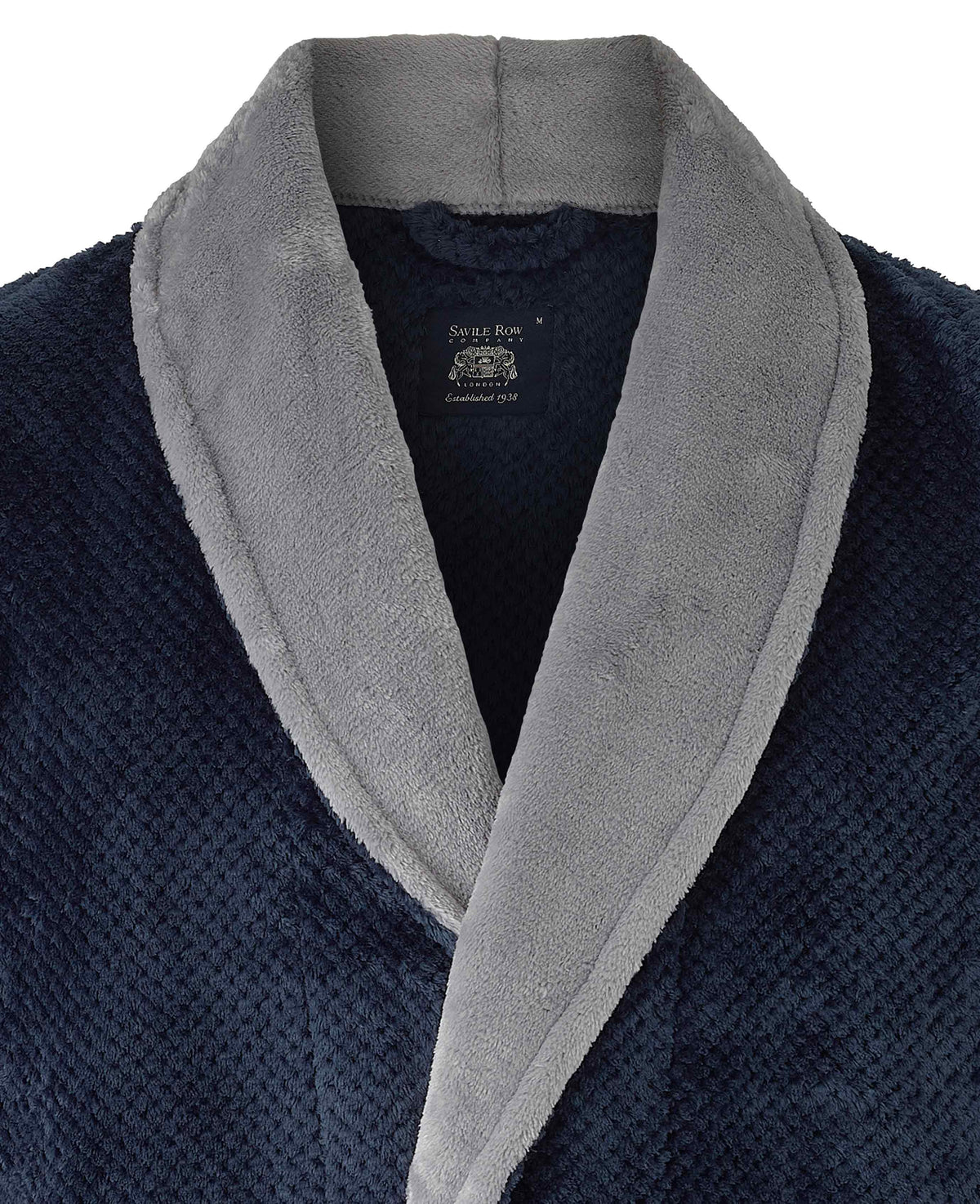 Navy Charcoal Snuggle Fleece Dressing Gown