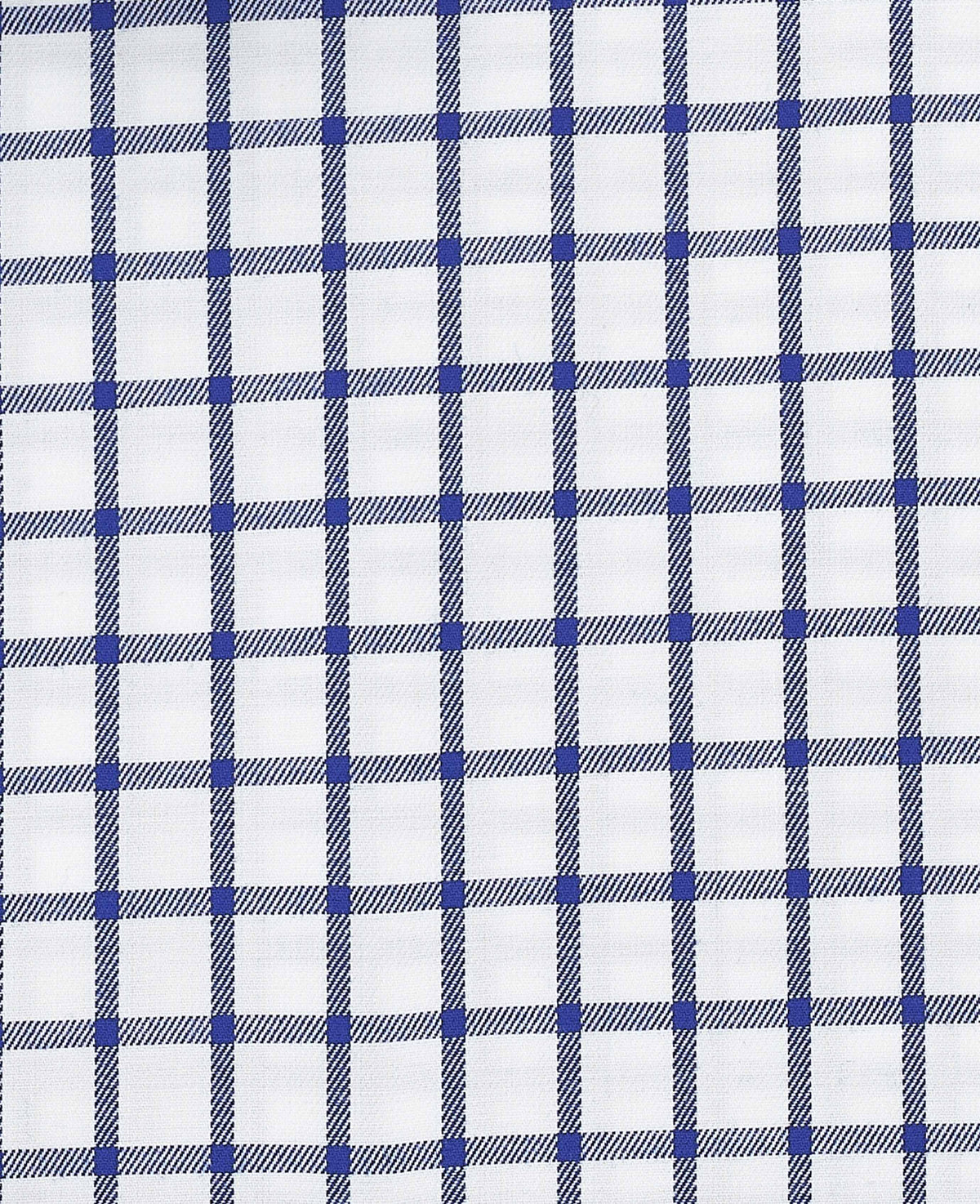 Navy Check Cotton Twill Classic Fit Formal Shirt - Single Cuff