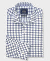 Navy Check Cotton Twill Classic Fit Formal Shirt - Single Cuff