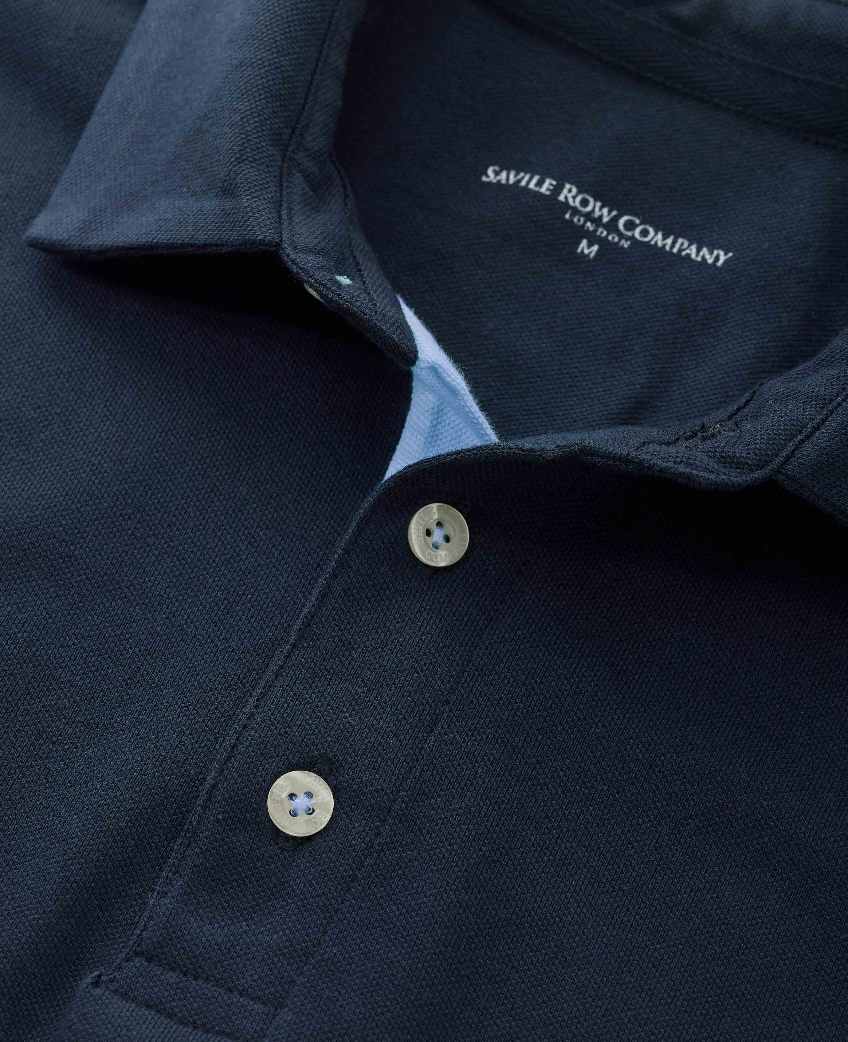 Men's Navy Classic Fit Short Sleeve Polo Shirt – Savile Row
