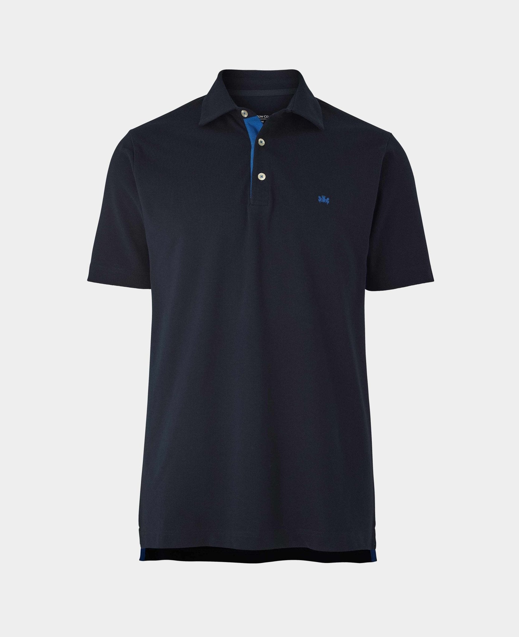 Men's Navy Classic Fit Short Sleeve Polo Shirt | Savile Row Company