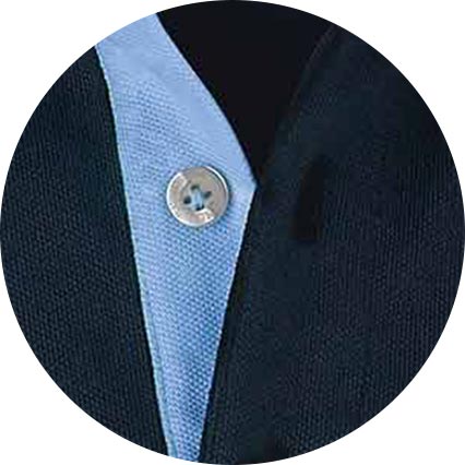 Men's Navy Classic Fit Short Sleeve Polo Shirt fabric swatch
